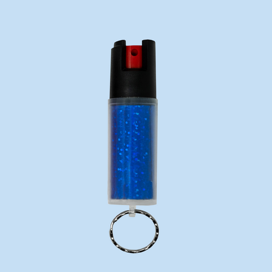 RDS50 Blue Glitter Flake Keychain With Protective Cover – . 50 oz