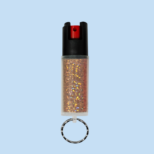 RDS50 Copper Glitter Flake Keychain With Protective Cover – . 50 oz
