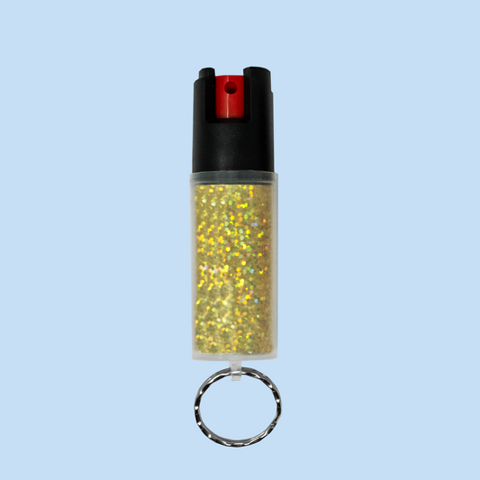 RDS50 Gold Glitter Flake Keychain With Protective Cover – . 50 oz