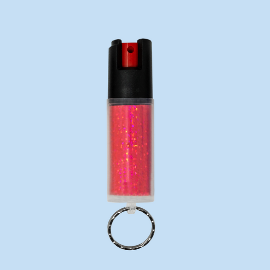 RDS50 Pink Glitter Flake Keychain With Protective Cover – . 50 oz