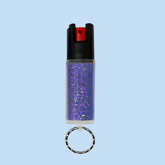 RDS50 Purple Glitter Flake Keychain With Protective Cover – . 50 oz