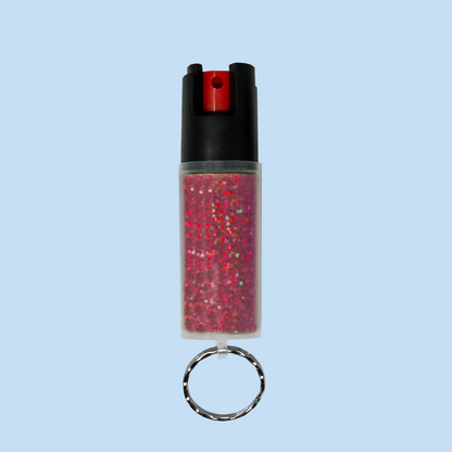 RDS50 Red Glitter Flake Keychain With Protective Cover – . 50 oz