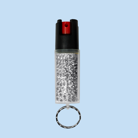 RDS50 Silver Glitter Flake Keychain With Protective Cover – . 50 oz